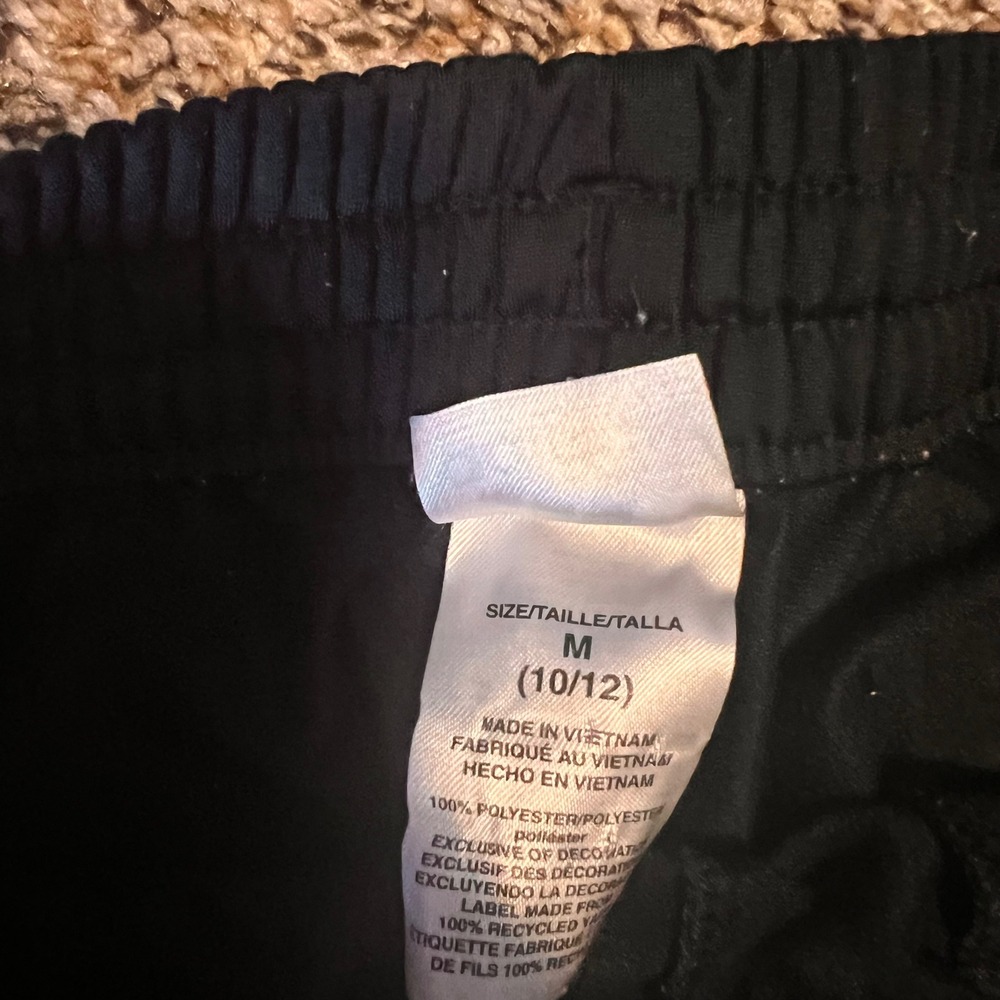 Kids Adidas Black Track Pants White Stripes Joggers Size M 10 12 - Picture 4 of 5